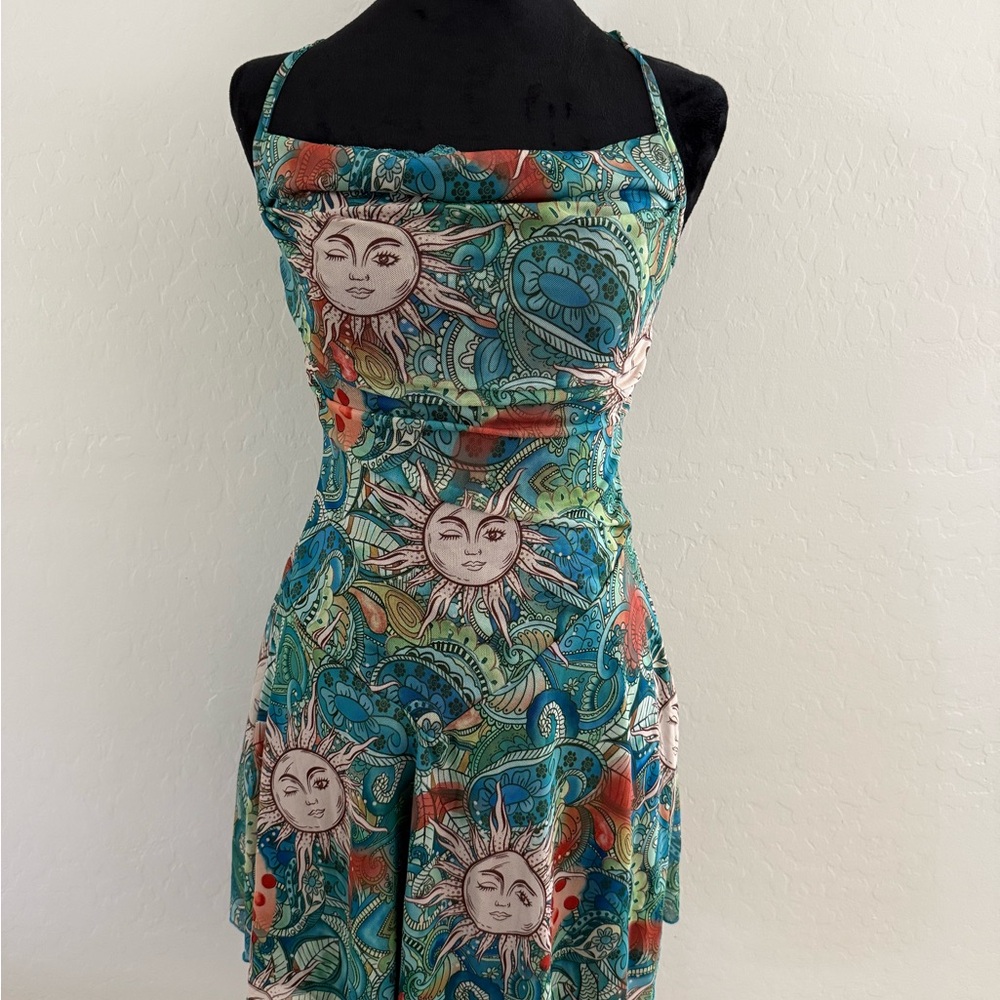 Sun and Paisley Print Dress